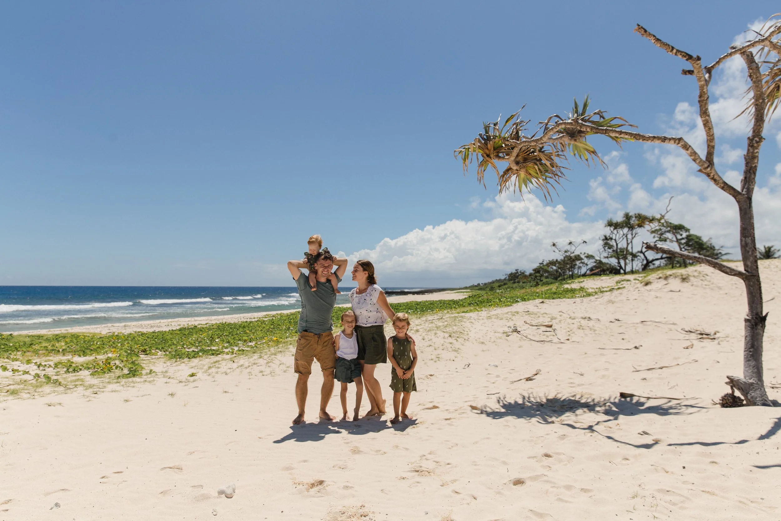 family on the beach