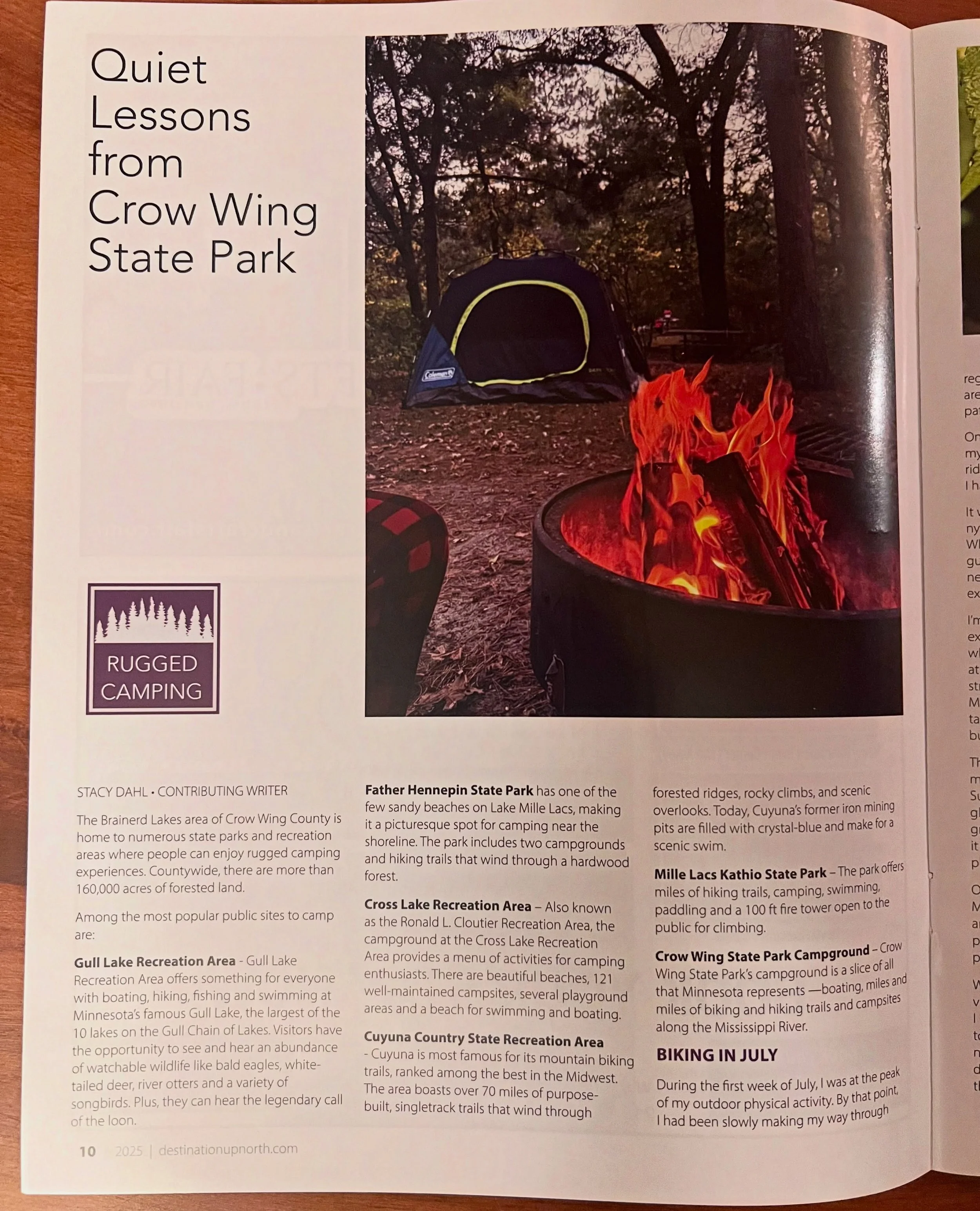 Grateful to share about last summers adventures at Crow Wing State Park in Up North's most recent magazine 🏕️🌲 Thank you for the opportunity 🙏
.
.
.
.
#crowwingstatepark
#minnesota 
#camping 
#northernminnesota