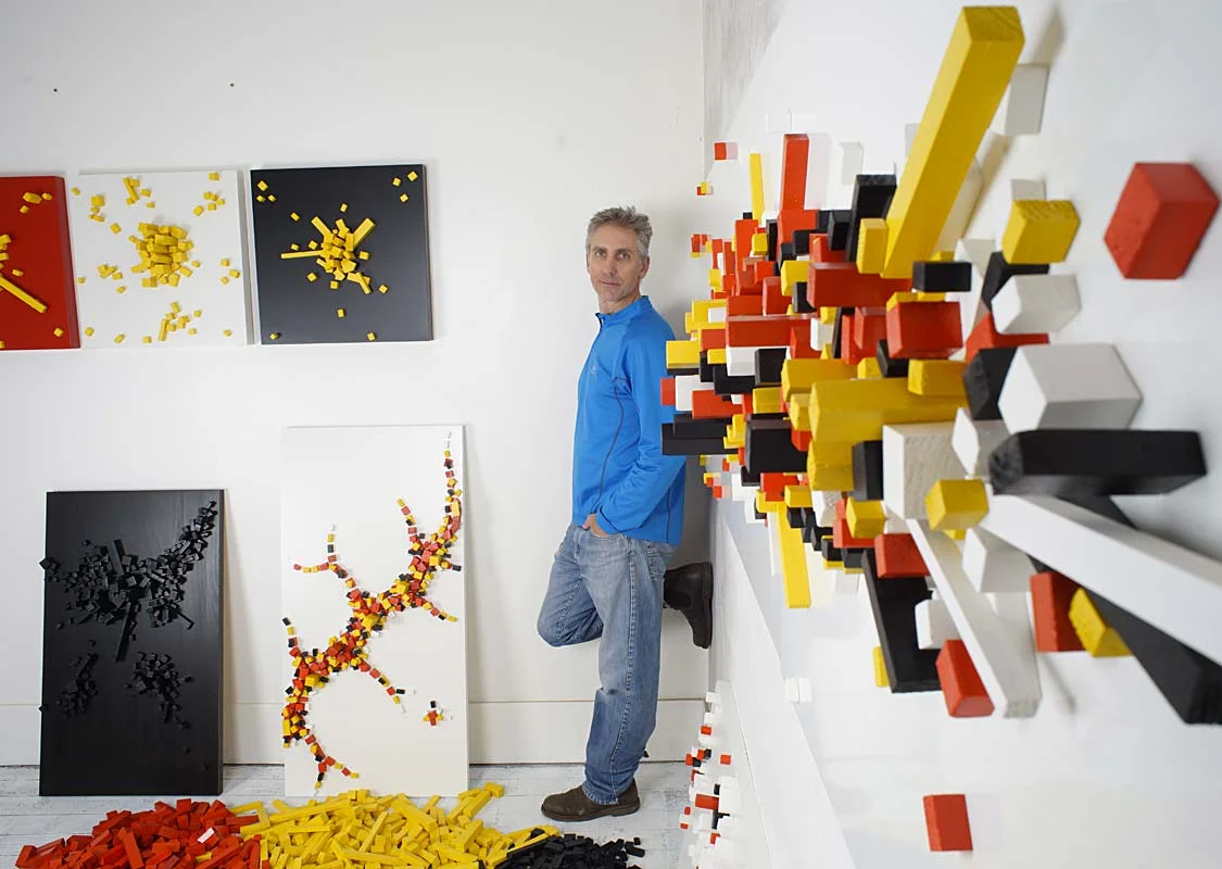 Bo Droga with works from his “Landscapes” series