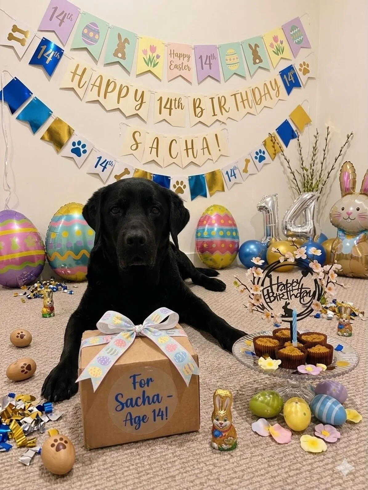 Sacha enjoyed his monthly massage today 🧡🐶 Had to share this photo of him at his 14th birthday on Easter Sunday 🐣🥳🎂🎉🐰#dog #dogarthritis #dogbirthdayparty #dogmassage