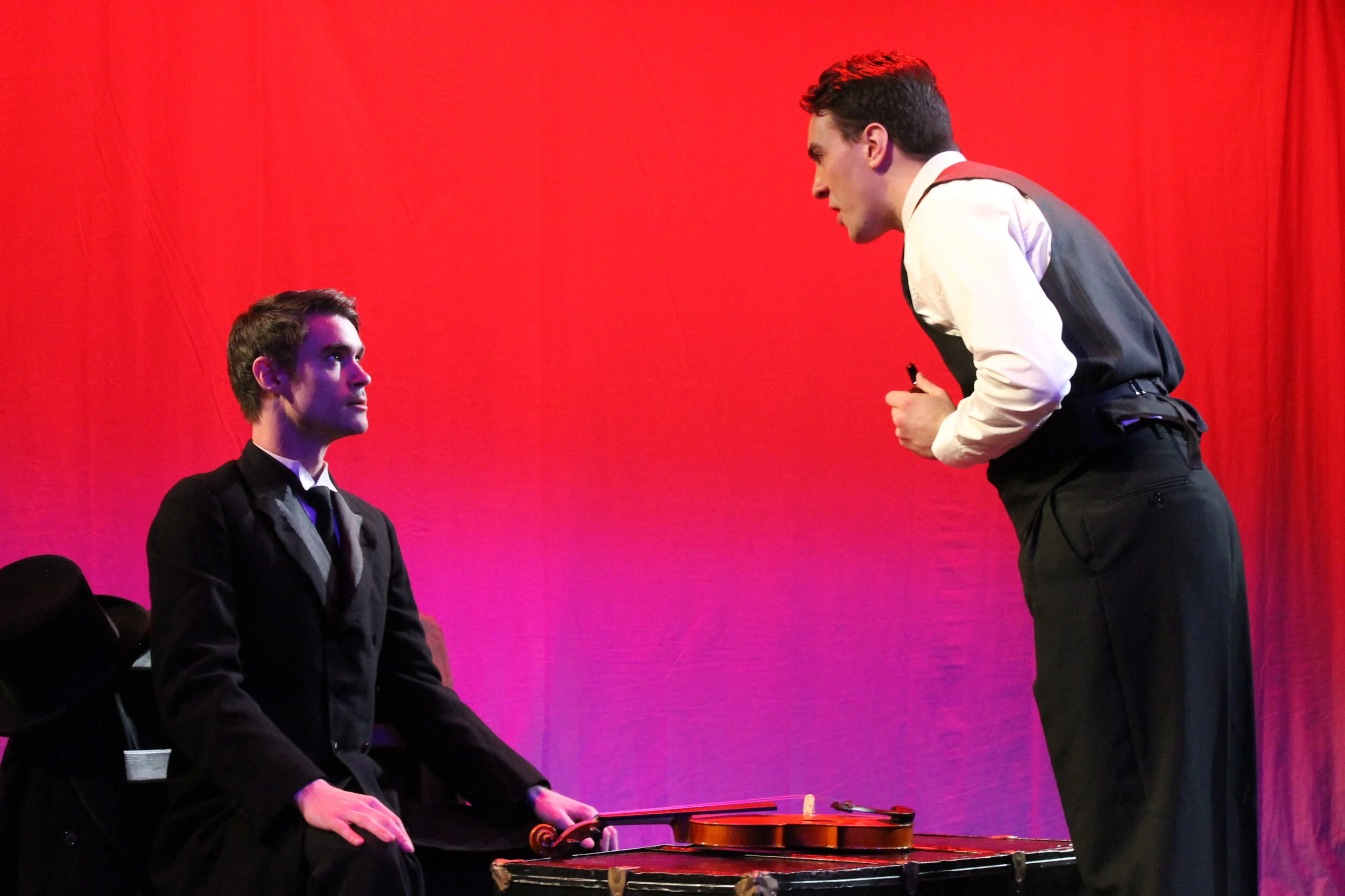  Taylor Adams (r) as Professor Moriarty, and Alex Iacobucci (l) as Sherlock Holmes. 