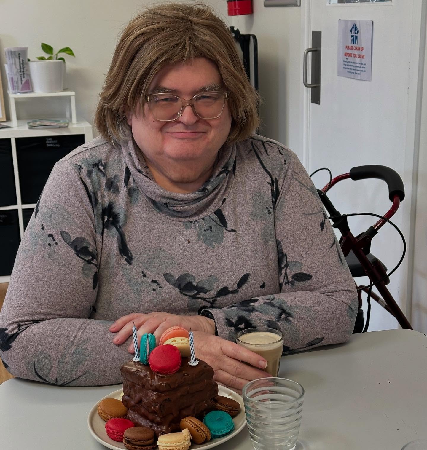 Birthday celebrations at Community lunch.