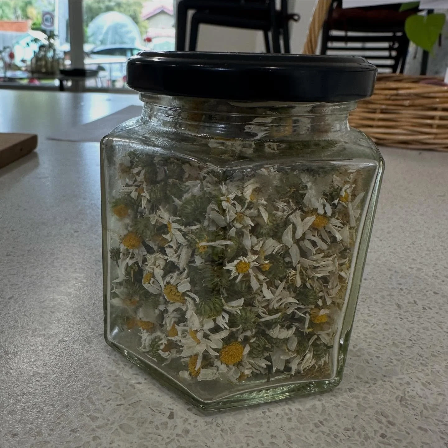 The chamomile from our garden now packaged up ready for the teapot. #communitygarden #gardentoteapot #neighbourhoodhouse
