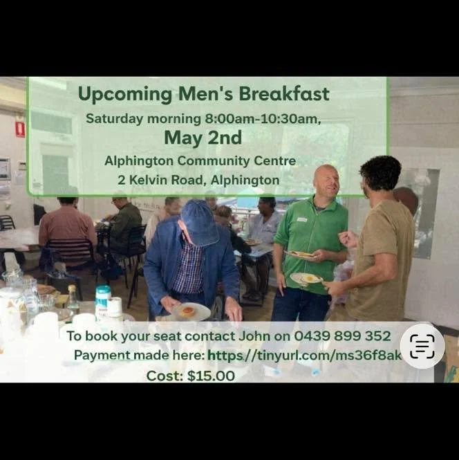 You&rsquo;re warmly invited to our next Men&rsquo;s Breakfast this Saturday, May 2nd from 8.30-10am. 

It&rsquo;s a simple and meaningful way to start the weekend&mdash;sharing food, conversation, and connection in a relaxed and welcoming environment
