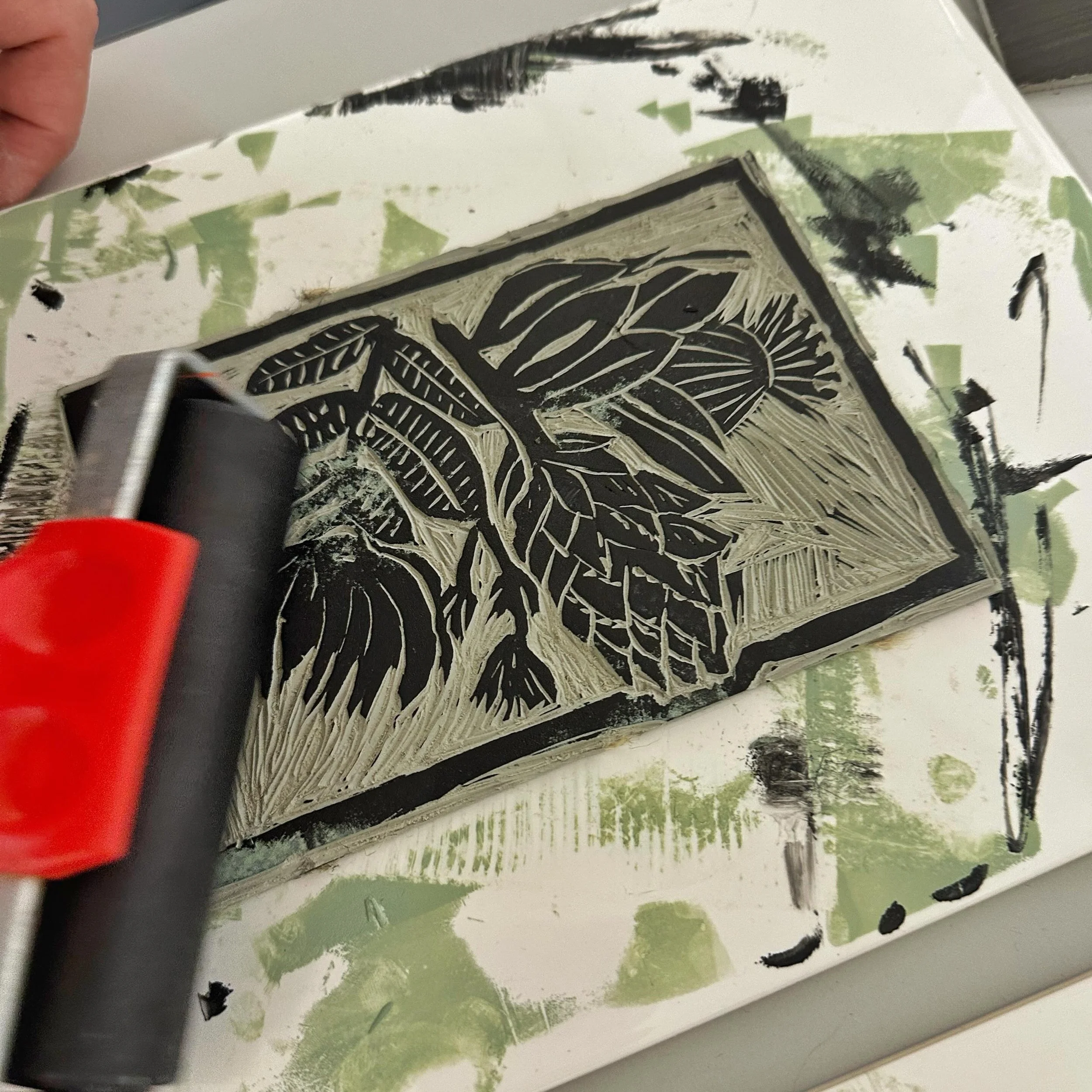 Printmaking at Alphington Arts tonight. #alphingtonarts #neighbourhoodhouse #printmaking