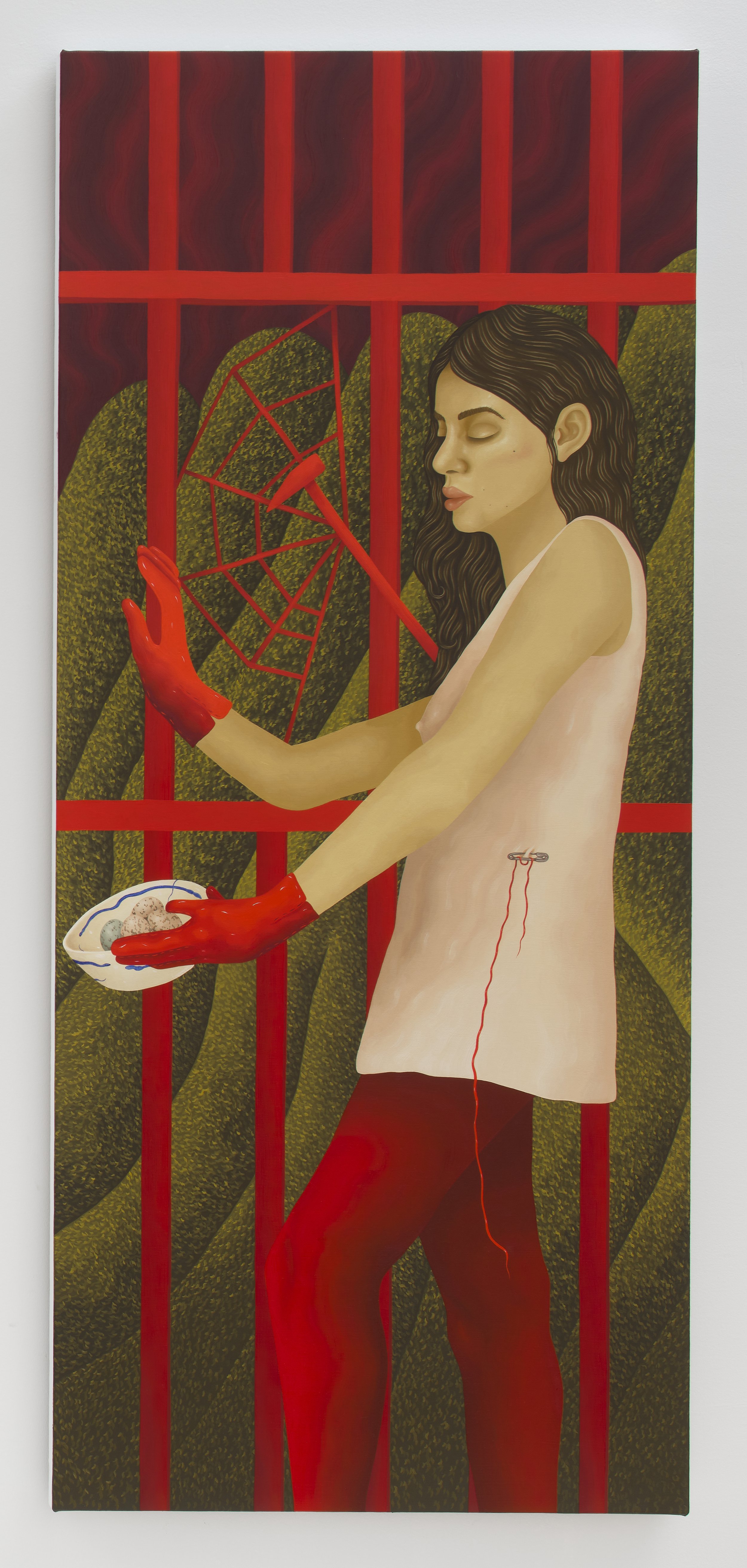  Detail,  Anunciación (Yona) , 60” x 26”, oil on canvas, 2023     