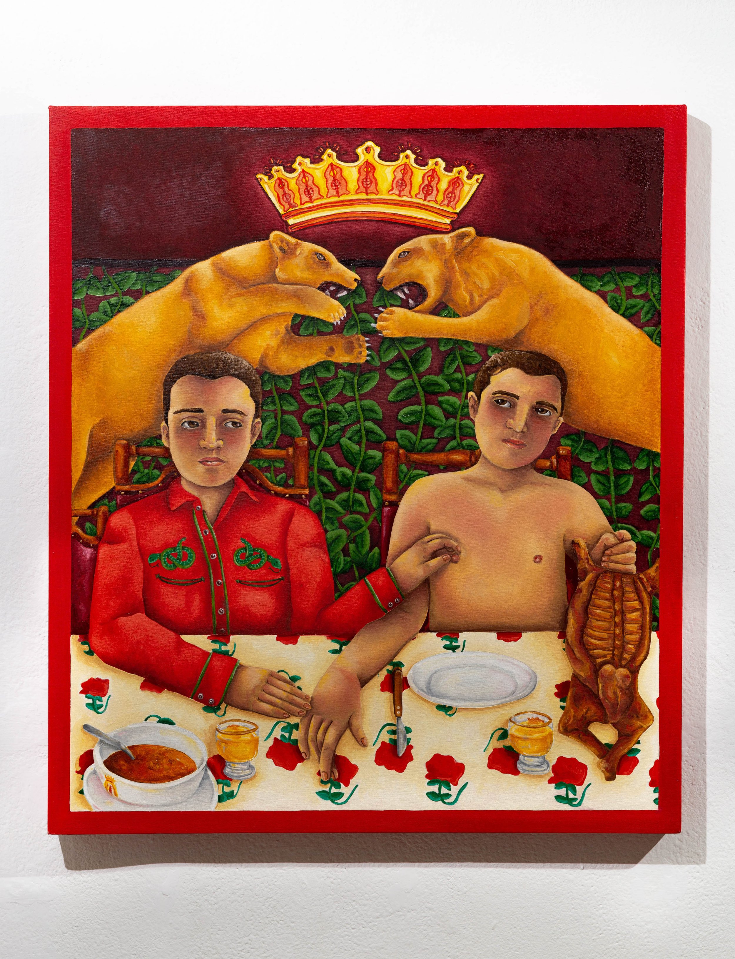   Juego de manos es de villanos , 28” x 32”, oil on canvas, 2017     