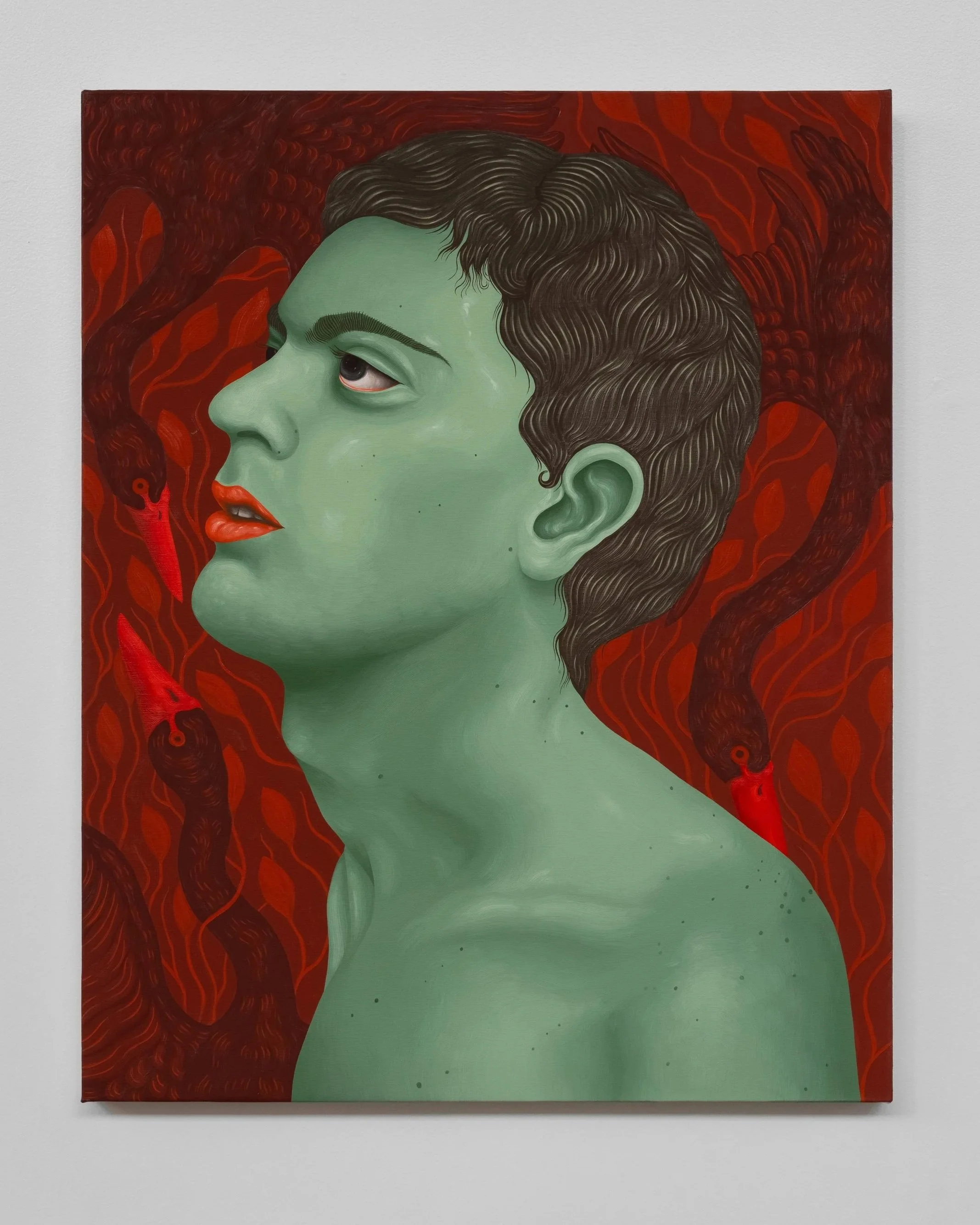   Carlos boca carmín , 24” x 30”, oil on linen, 2025 