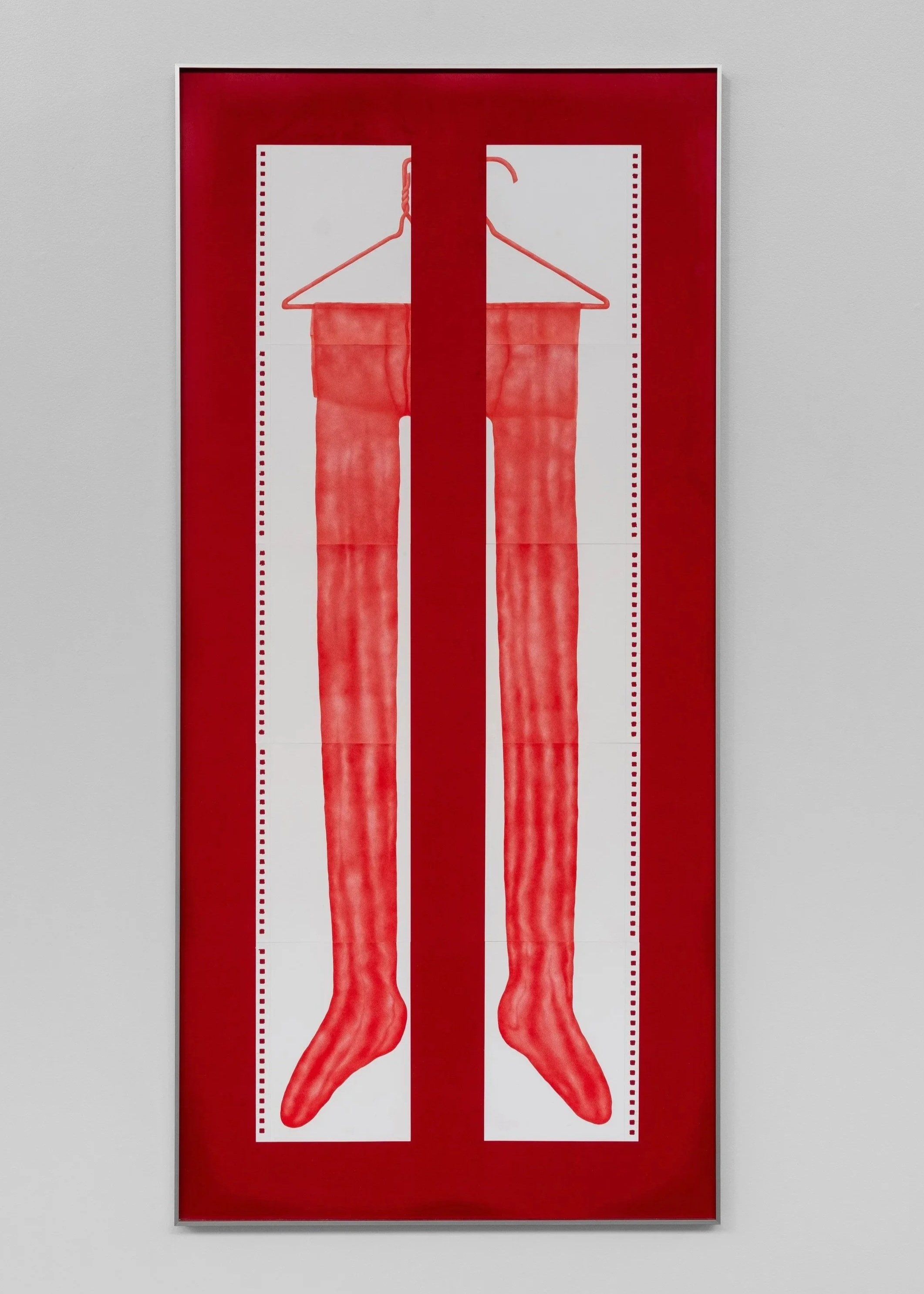   Piernas de leche cortada , 27” x 57.8”, colored pencil on paper, 2025 