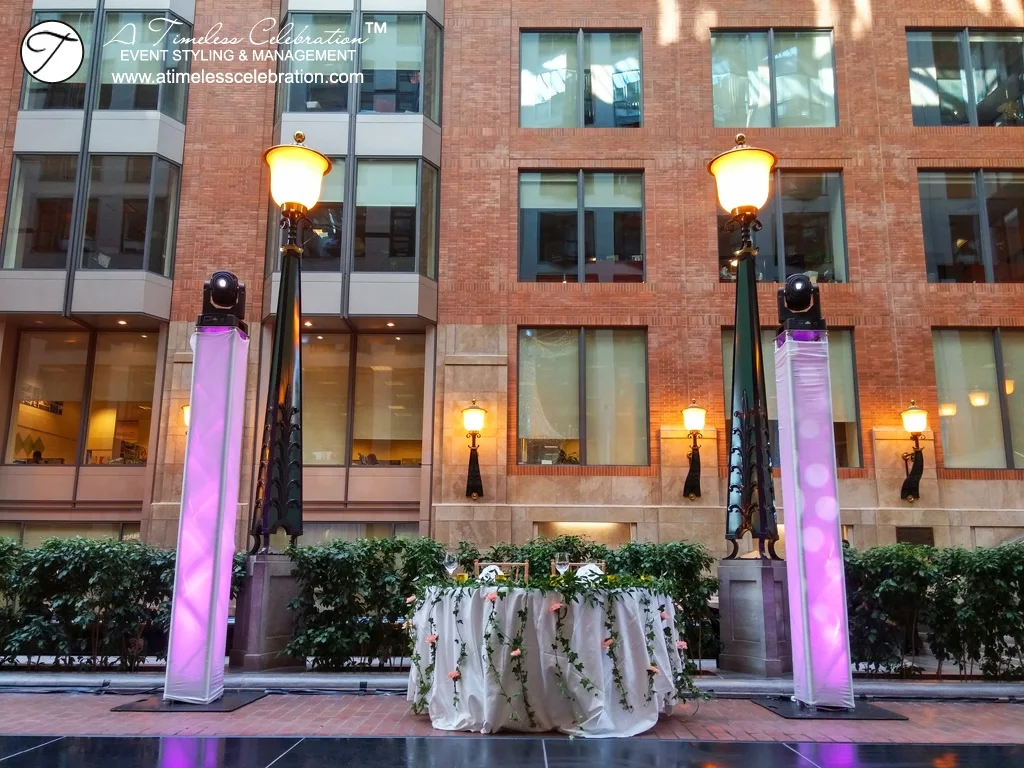 Montreal Enchanted Forest Garden Theme Wedding Flowers Decorations La ruelle des Fortifications InterContinental Hotel Headtable Sweetheart Table