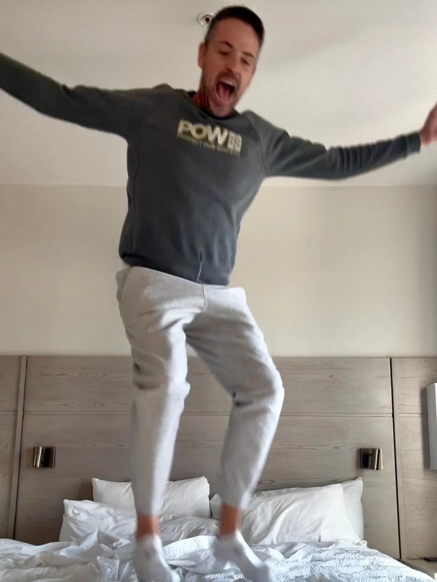 It was real F&rsquo;in real 42. I looked through all of my photos from year 42, and this one, shortly after finishing grad school, jumping on a hotel bed with music blasting, seemed most fitting. 

The fact that it&rsquo;s taken me nearly a month aft