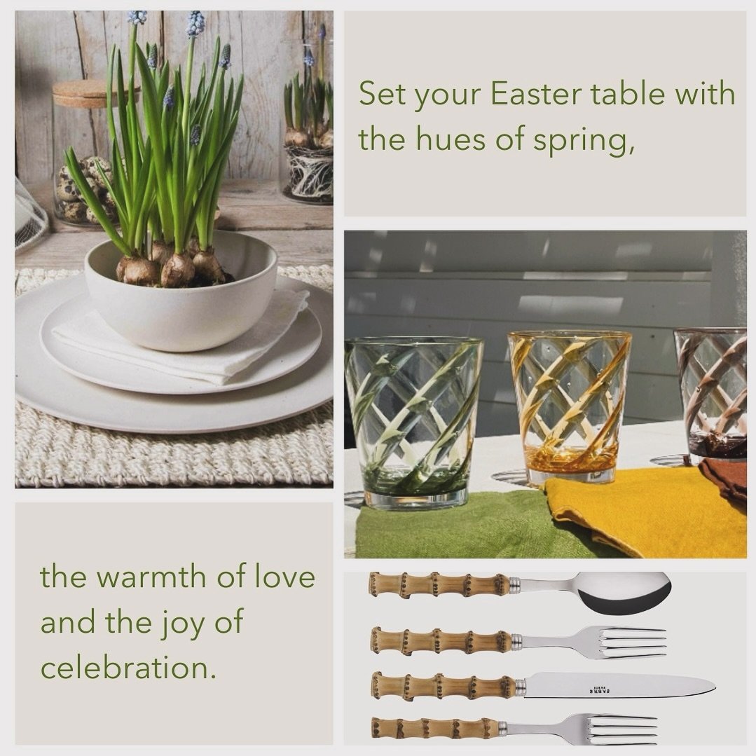 Easter table 🐣 @sabre.paris @fioriraungiardino #fioriraungiardino #sabre #cutlery #couverts #setdesign #melanin #bamboo #methacrilate