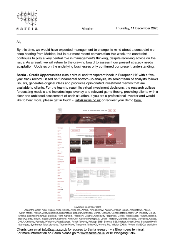 Mobico Credit Research, Analysis, Capital Structure