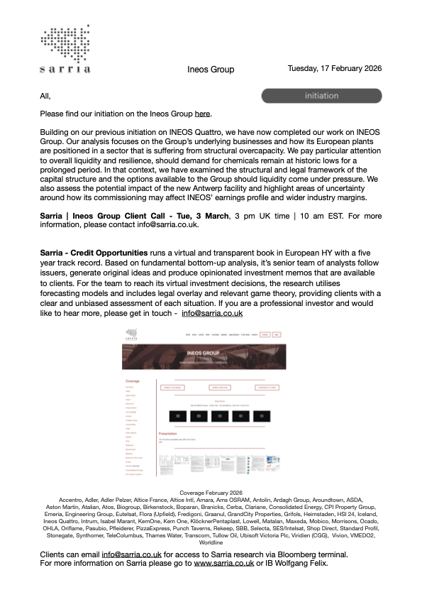 Ineos Group Credit Research, Analysis, Capital Structure
