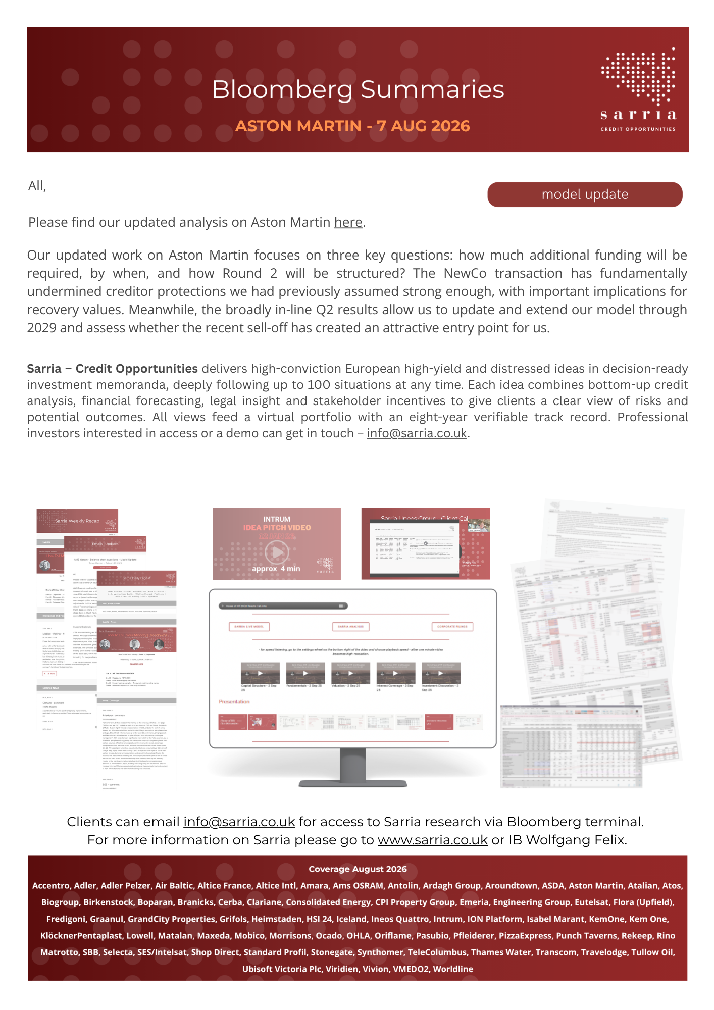 Aston Martin Credit Research Analysis, Capital Structure, Legal Analysis