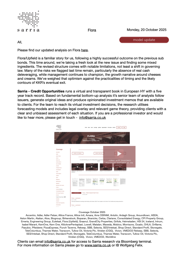 Flora Credit Research Analysis, Capital Structure