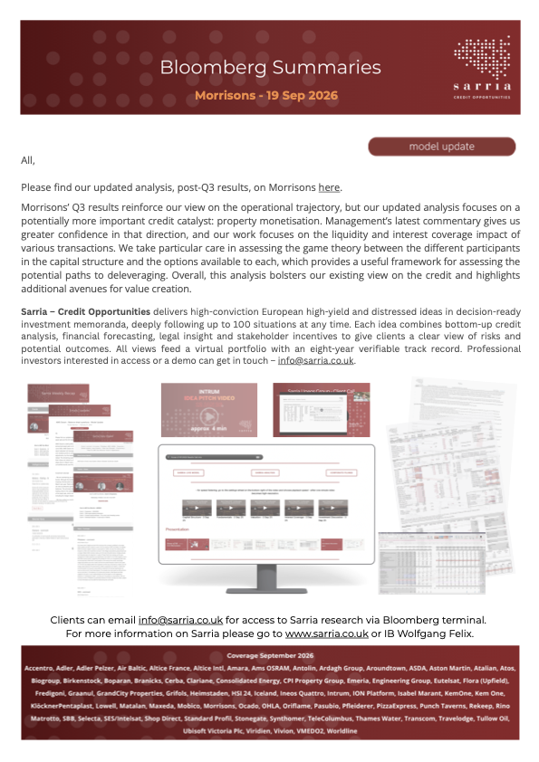 Morrisons Credit Research Analysis, Capital Structure, Legal Analysis