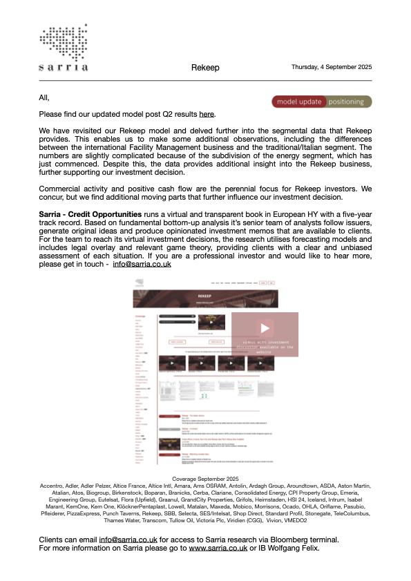 Rekeep Credit Research, Analysis, Capital Structure