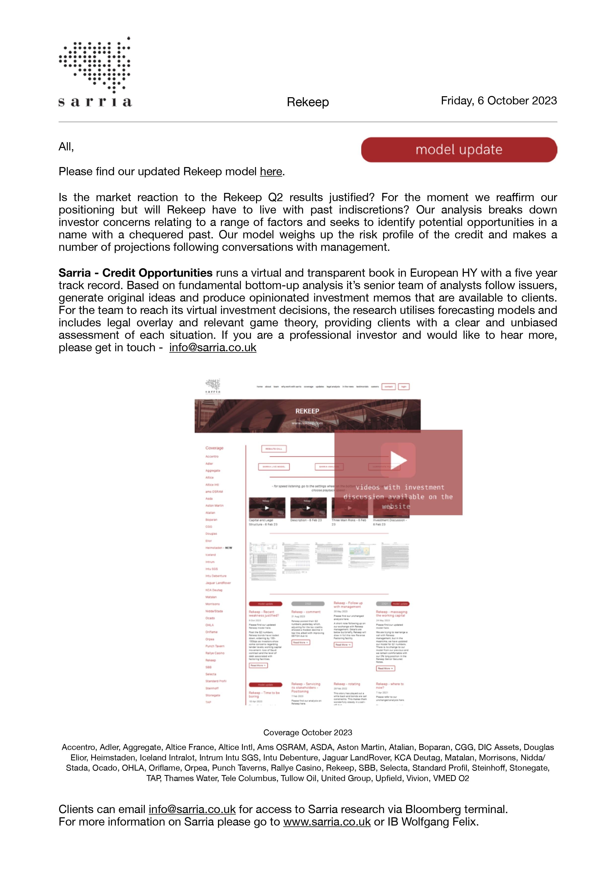 Rekeep Credit Research, Analysis, Capital Structure