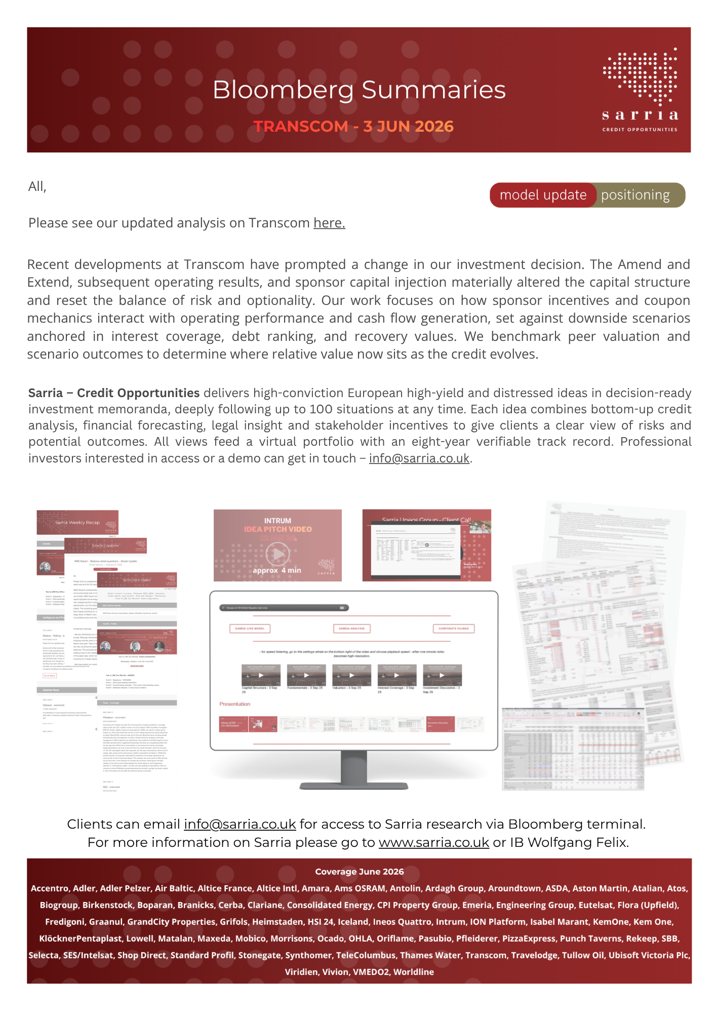 Transcom Credit Research Analysis, Capital Structure, Legal Analysis