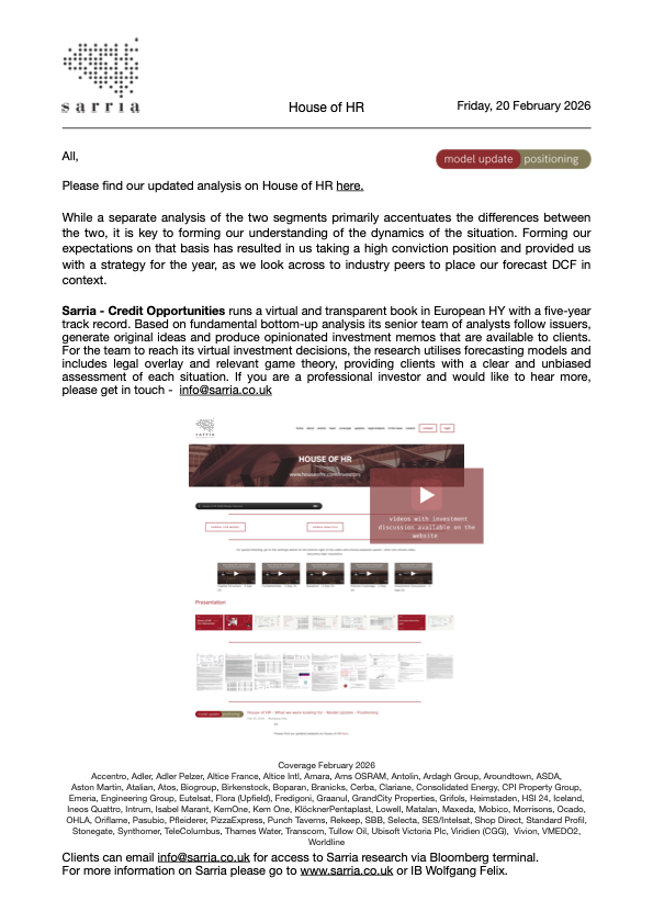 House of HR Credit Research, Analysis, Capital Structure