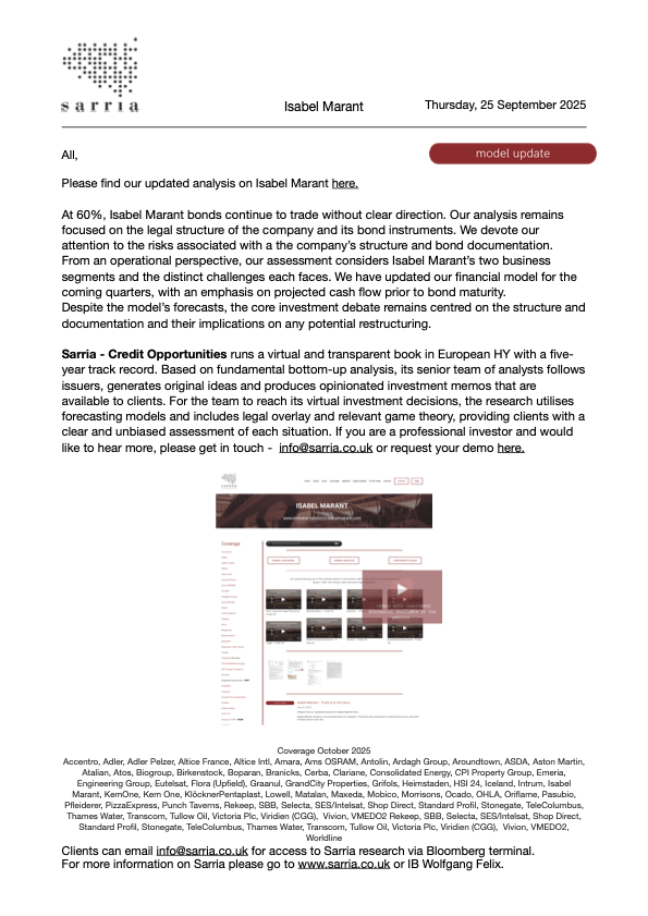 Isabel Marant Credit Research, Analysis, Capital Structure