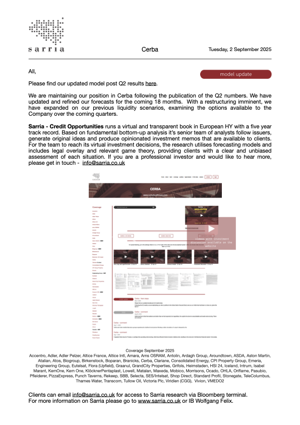 Cerba Credit Research, Analysis, Capital Structure