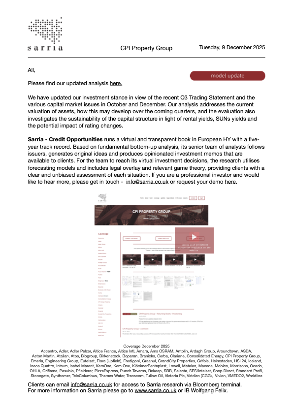 CPI Property Group Credit Research, Analysis, Capital Structure