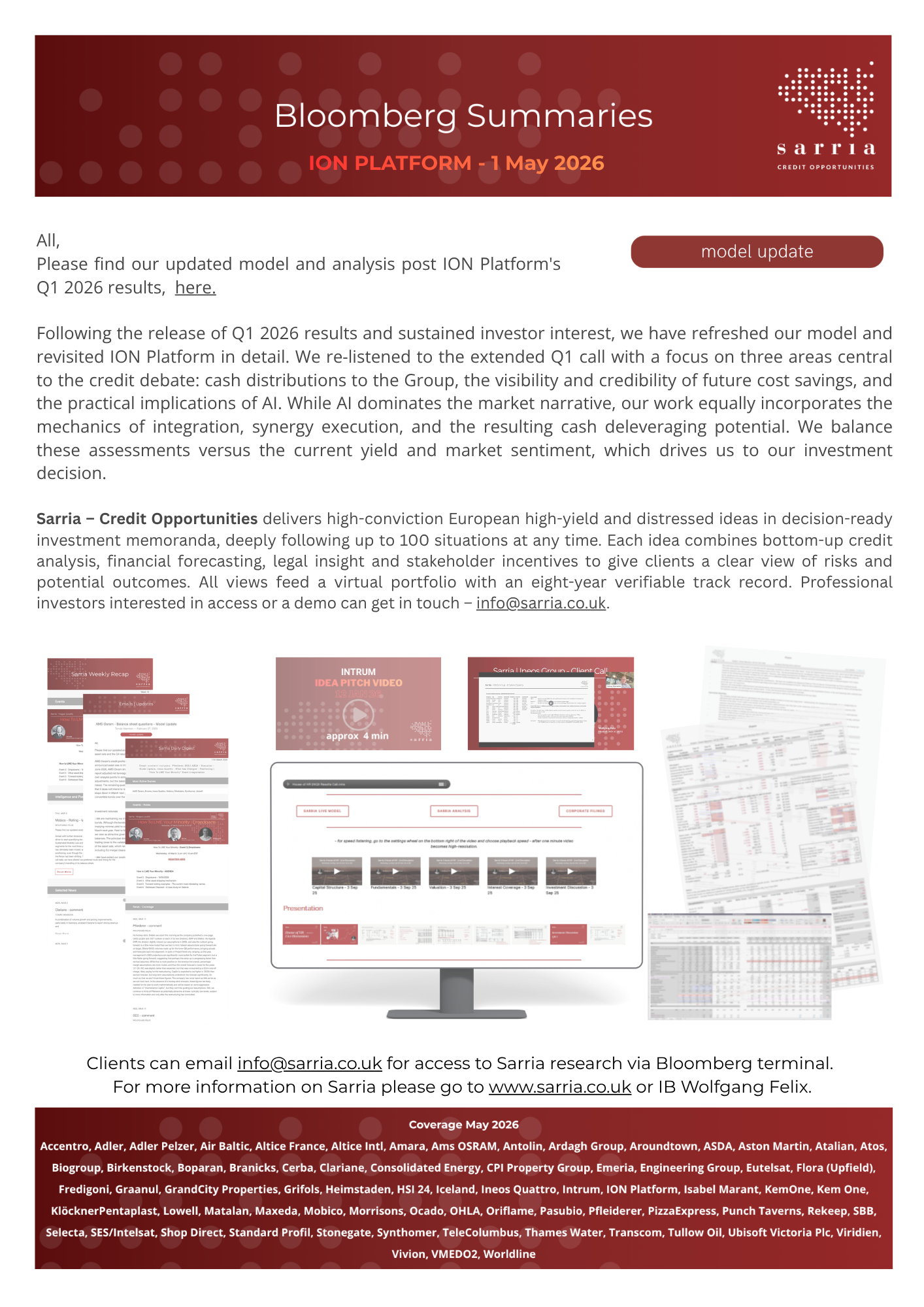 Ion Platform Credit Research, Analysis, Capital Structure, Legal Analysis