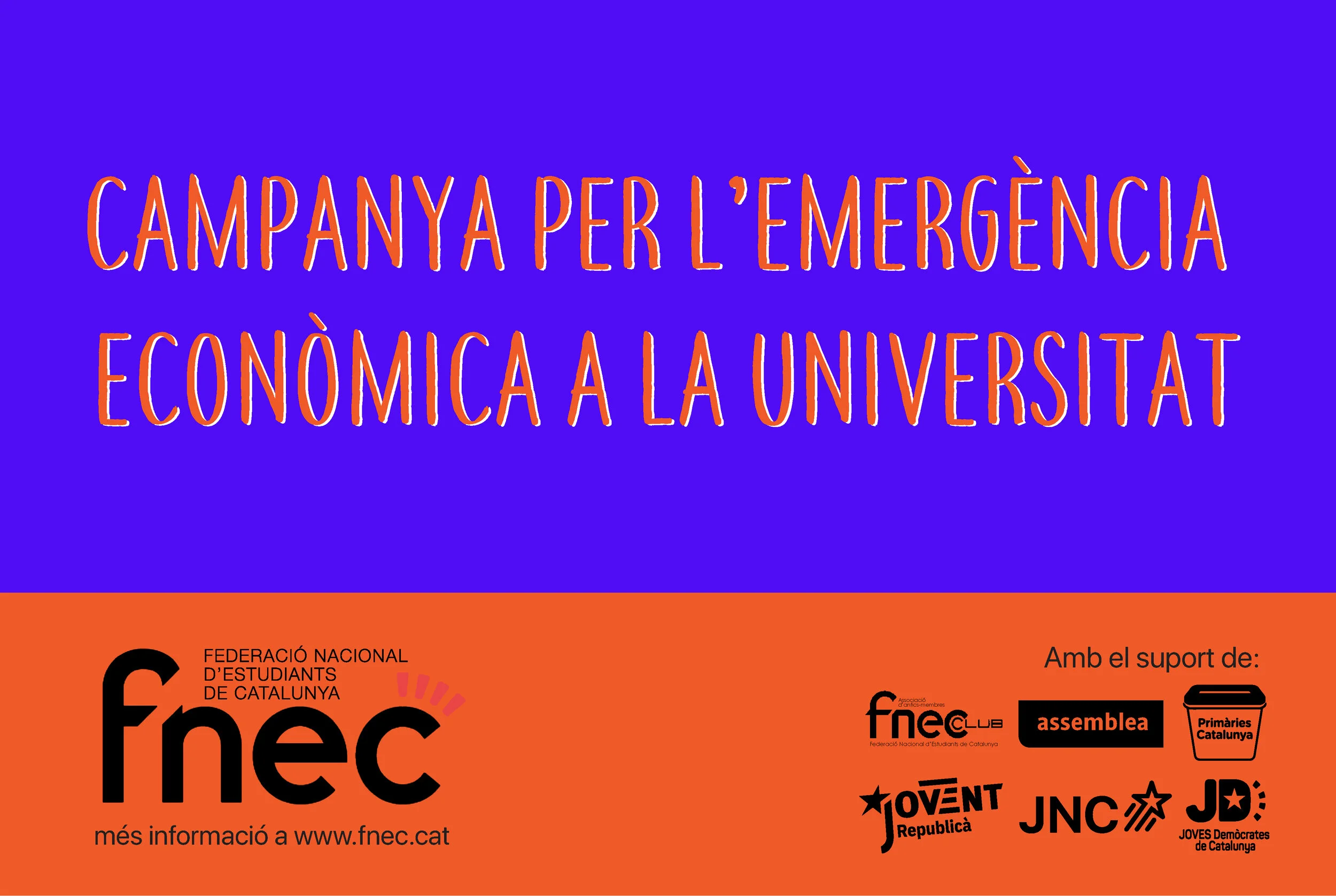 Joves Demòcrates se suma a la campanya per a l'emergència econòmica a la universitat impulsada per la FNEC