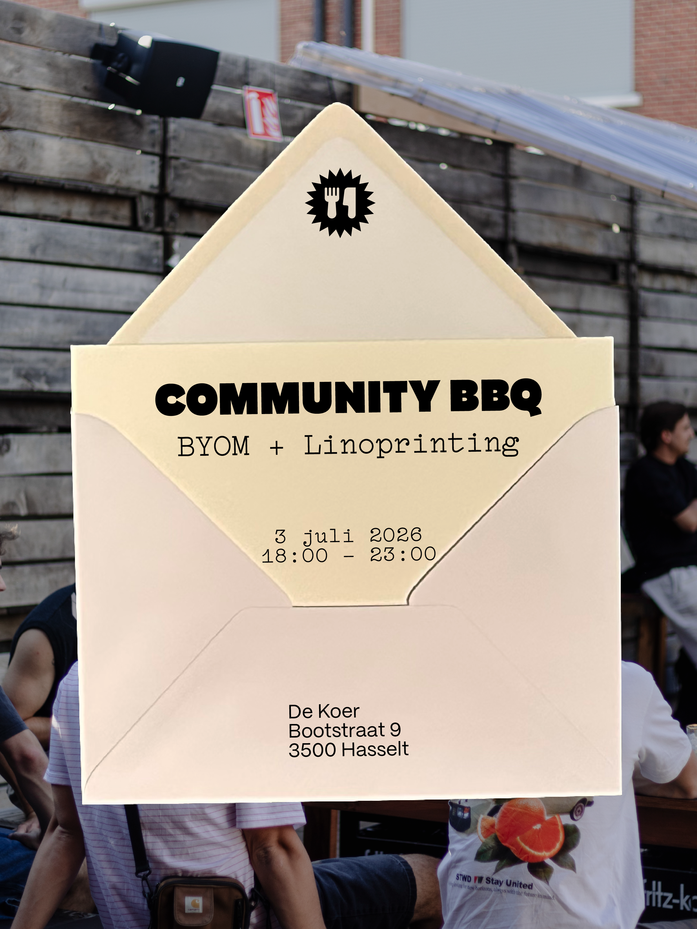 Aperitivo: Community BBQ &amp; Linoprint op De Koer