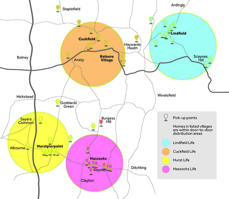 map of distribution area