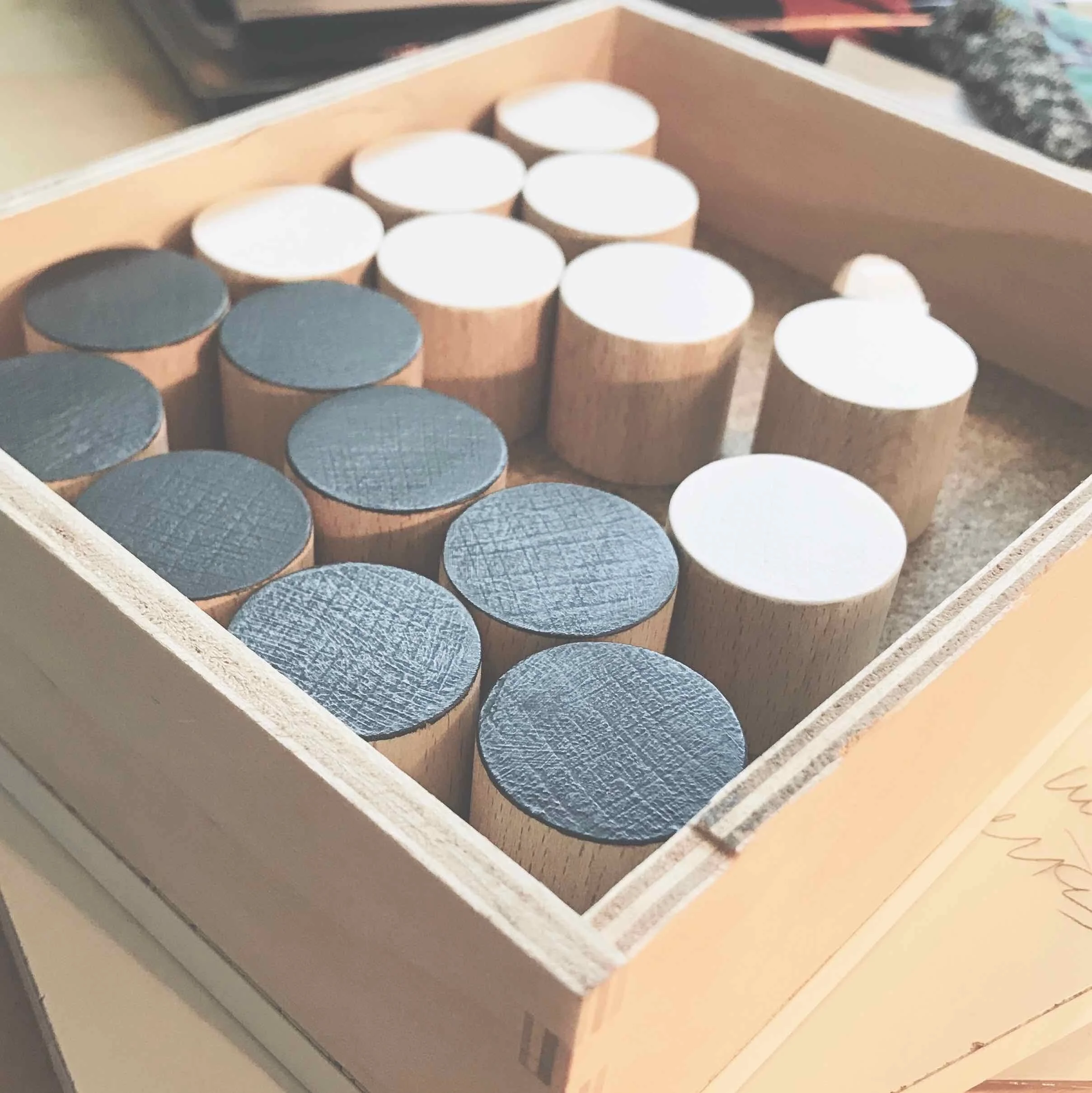 Checkers pieces ready