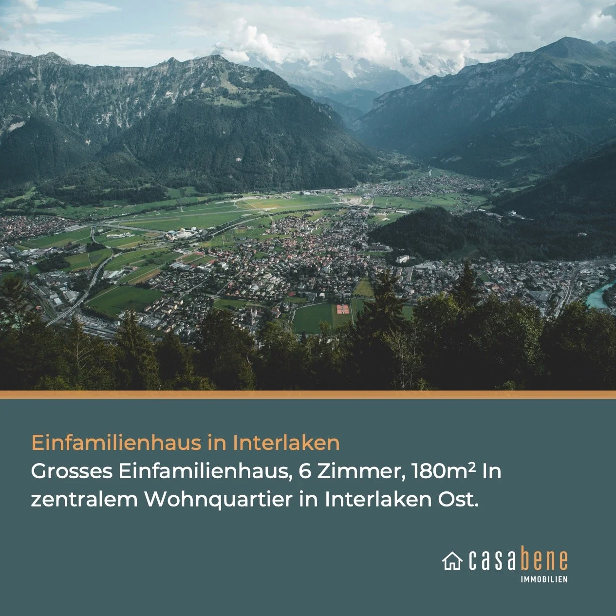 Dieses grosse Einfamilienhaus mit 6 Zimmern auf 180 m2 zentral gelegen in Interlaken Ost, nahe Bahnhof, Einkauf und Schulen, wird unter. der Hand off-market angeboten und verkauft.