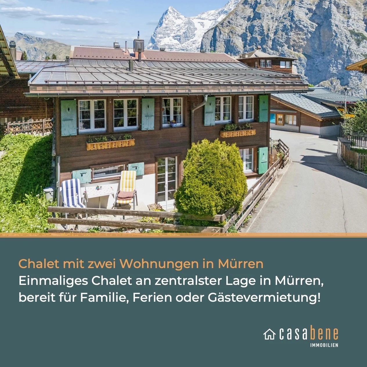 Zum Verkauf steht das legendäre älteste Haus in Mürren, das Achermanhuus. Top gepflegt, zwei Wohnungen mit je drei Zimmern, als Hauptwohnsitz, Ferienwohnsitz oder als Airbnb. Eine einmalige Chance.