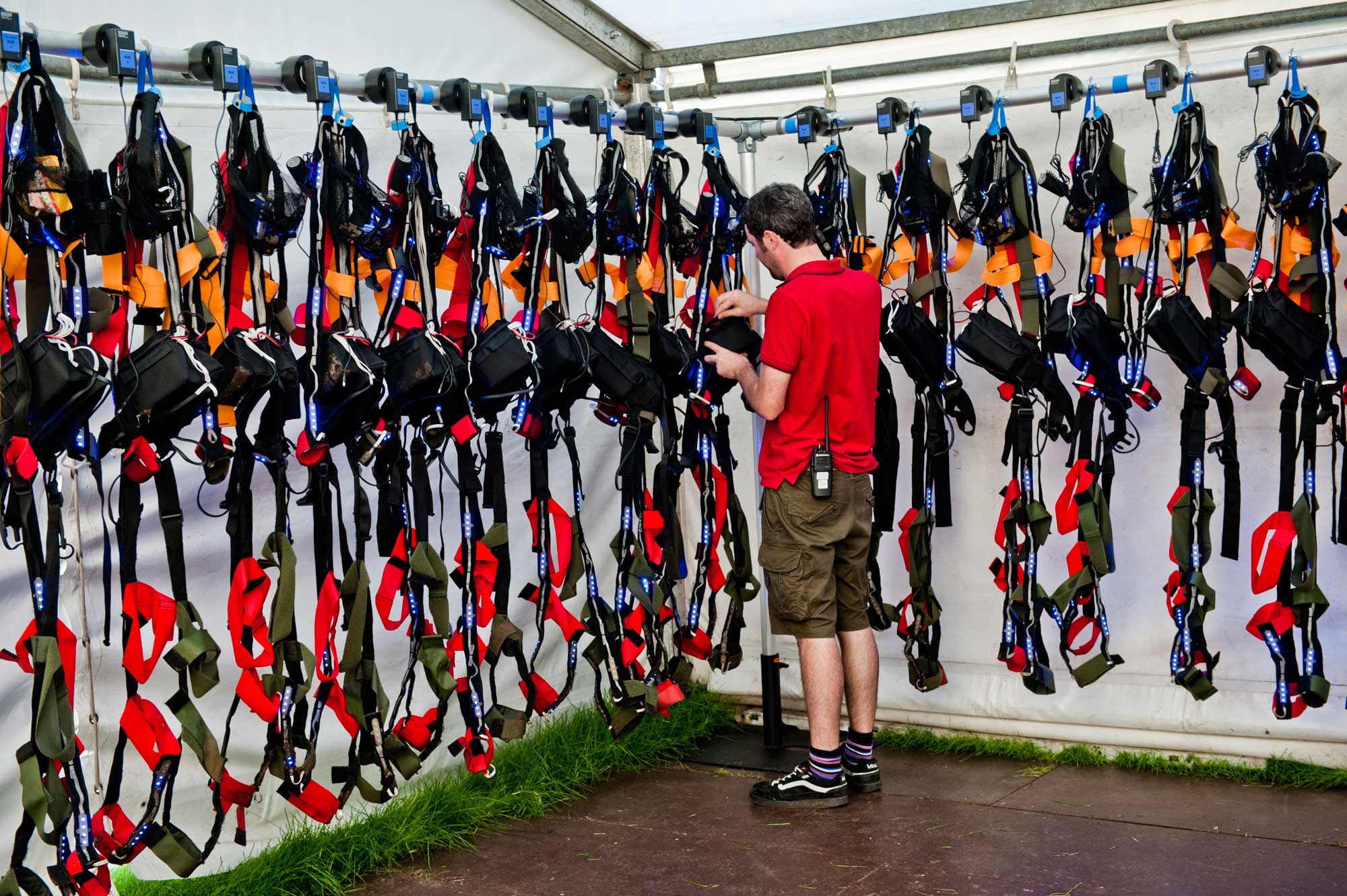 Light suit preparation before a performance. photo credit © Sean Bell