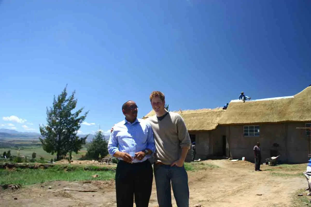 Prince Harry, co-founder of the NGO Sentebale on site