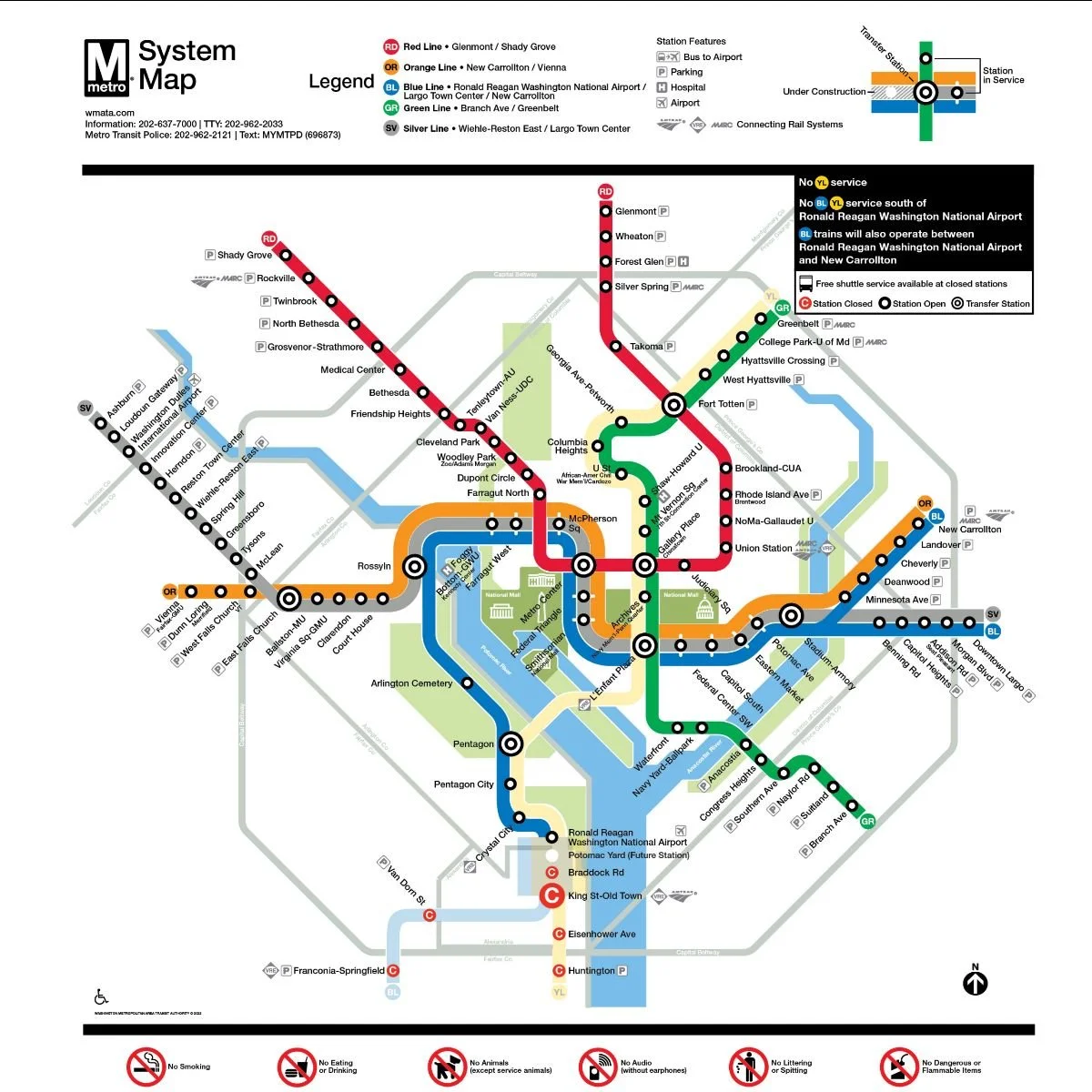 Major Blue and Yellow Line Closures
