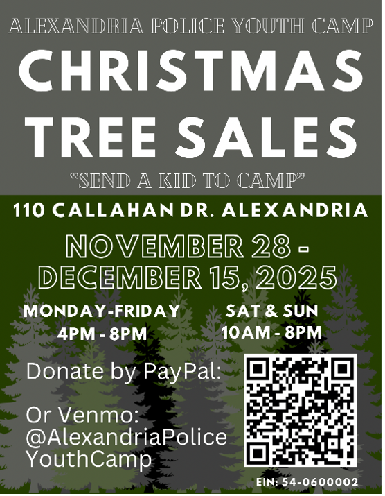 Alexandria Police Youth Camp Christmas Tree Sales