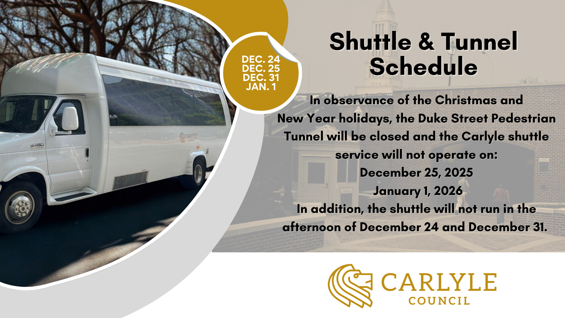 Christmas &amp; New Year Holiday Schedules