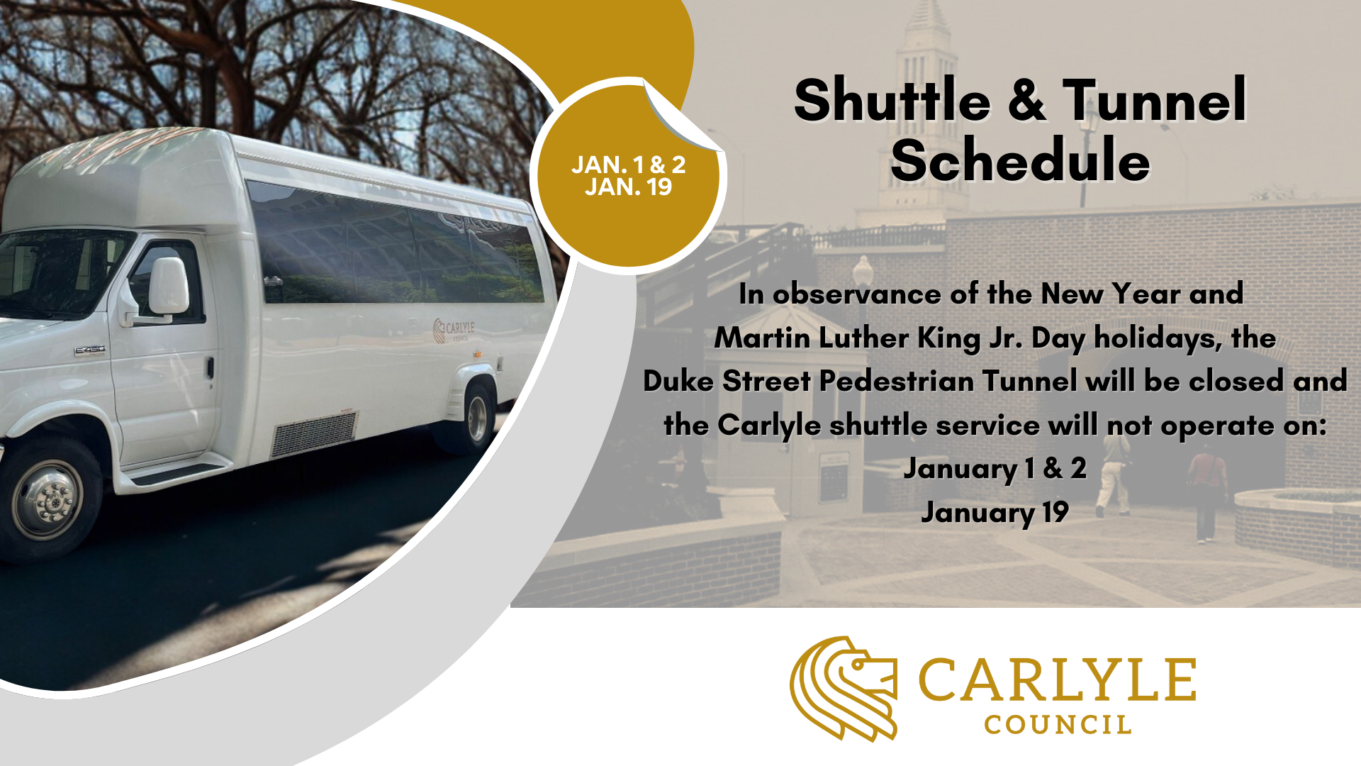 New Year &amp; Martin Luther King Jr. Day Holiday Schedules