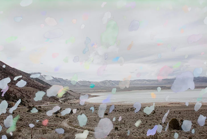 Sarah Anne Johnson , Dust , 2018, Edition of 3, Pigment print with spray paint, 40” x 60”
