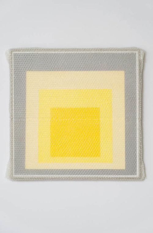 Tammi Campbell, Homage to the square with bubblewrap and packing tape