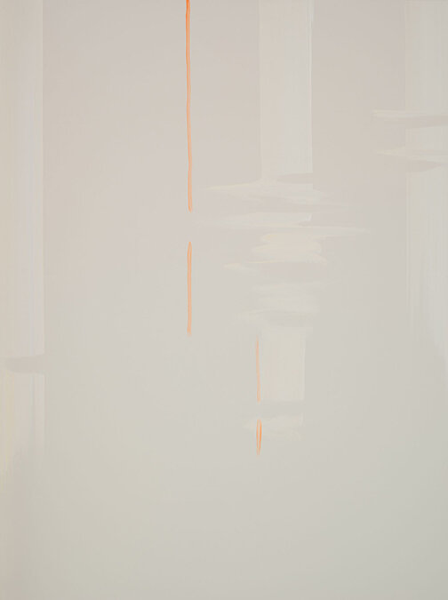  Wanda Koop,  Reflect (Pale peach, luminous orange) , 2019, Acrylique sur toile, 40” x 30” 