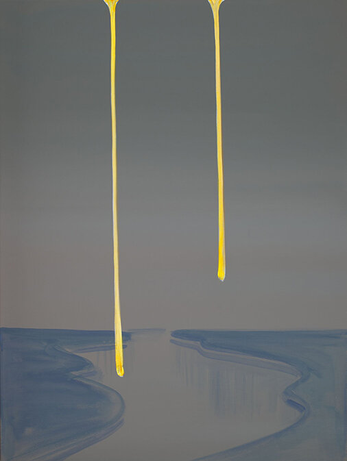   Wanda Koop ,  Note for Dreamline (River) , 2019 Acrylic on canvas, 40” x 30” 