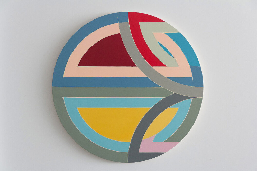   Tammi Campbell ,  Imagined study # 1 for Frank Stella’s Sinjerli Variations c. 1976 , 2020, Acrylic on canvas, 44" in diameter 