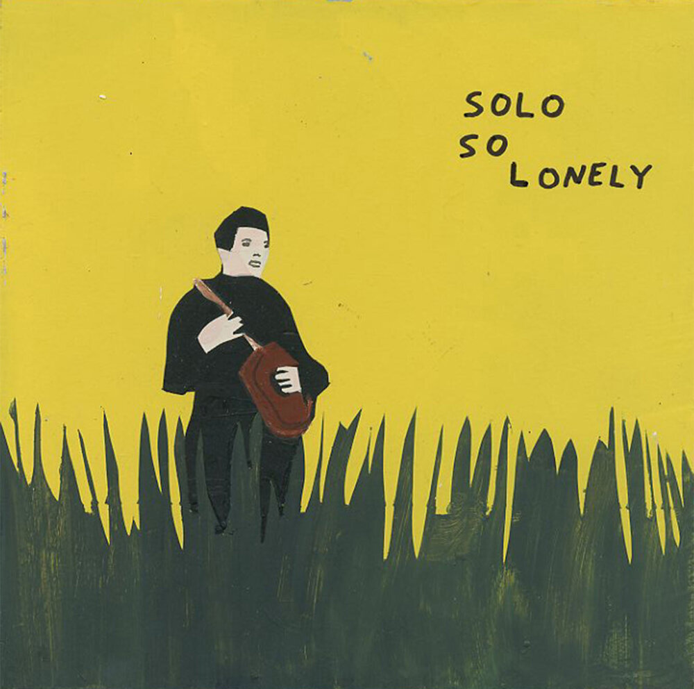   Michael Dumontier &amp; Neil Farber ,  Solo so lonely , 2016, Acrylique et crayon feutre sur panneau dur / Acrylic and felt pen on hardboard, 7” x 7” 