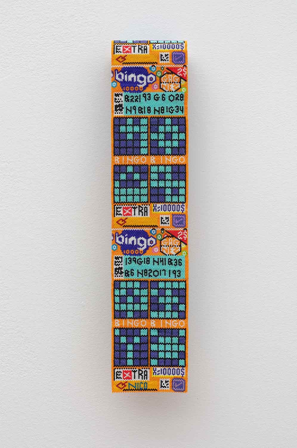 Nico Williams, Bingo (Orange), 2019, Glass Beads 18” x 3 “1/2 in.