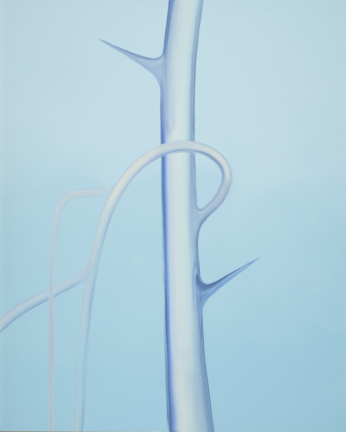   Wanda Koop,   Ghost Tree Thorn - Blue , 2021  Acrylique sur toile / Acrylic on canvas, 60 x 48 in. 