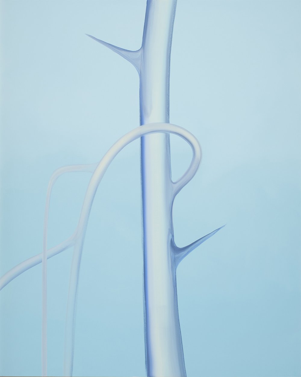   Wanda Koop,   Ghost Tree Thorn - Blue , 2021  Acrylique sur toile / Acrylic on canvas, 60 x 48 in. 